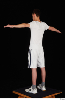  Johnny Reed dressed grey shorts sneakers sports standing t poses white t shirt whole body 0004.jpg